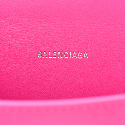 Balenciaga Shiny Calfskin Crocodile Embossed Hourglass Top Handle Bag XS Lipstick Pink 6 of 11
