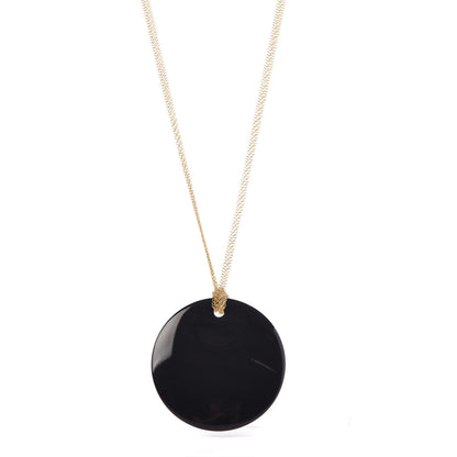 Tiffany 18K Yellow Gold Black Jade Elsa Peretti Pendant Necklace 1 of 6