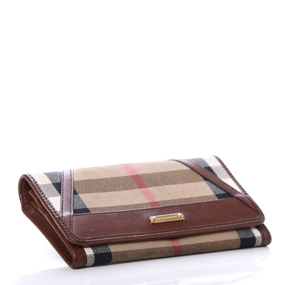 Burberry House Check Bridle Calfskin Penrose Continental Wallet Dark Tan 4 of 9
