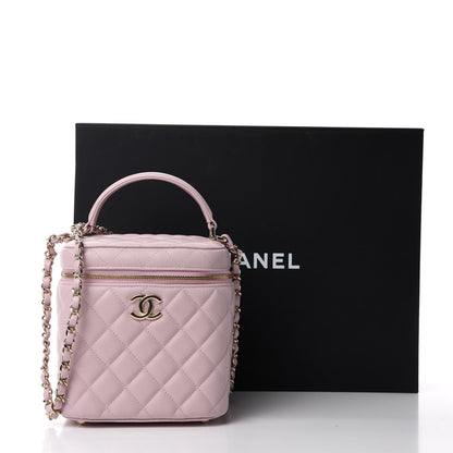 Chanel Caviar Quilted Small Top Handle Vanity Case With Chain Light Pink 11 of 11