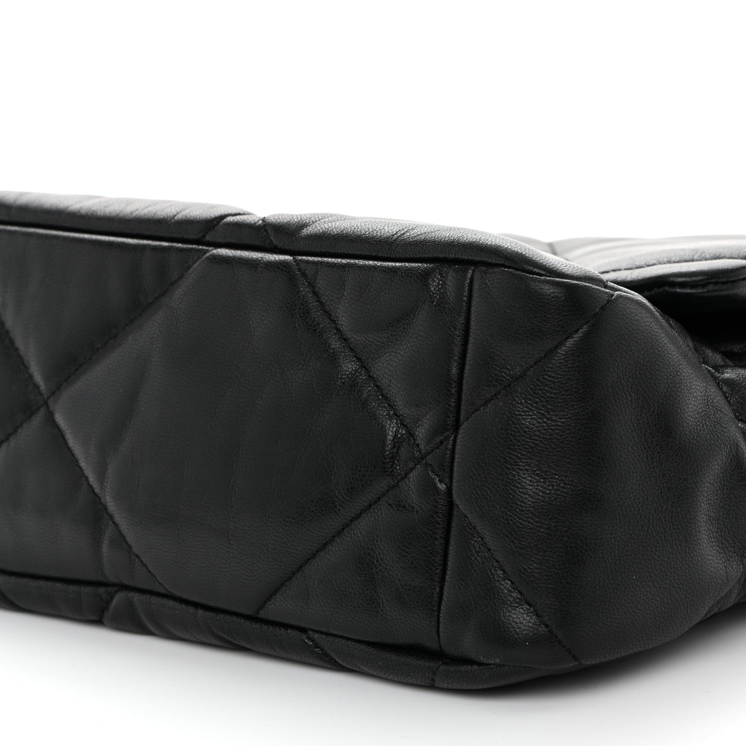 Chanel Shiny Goatskin Quilted Large Chanel 19 Flap Black 10 of 11