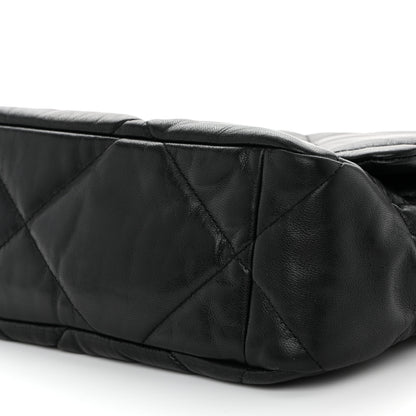 Chanel Shiny Goatskin Quilted Large Chanel 19 Flap Black 10 of 11