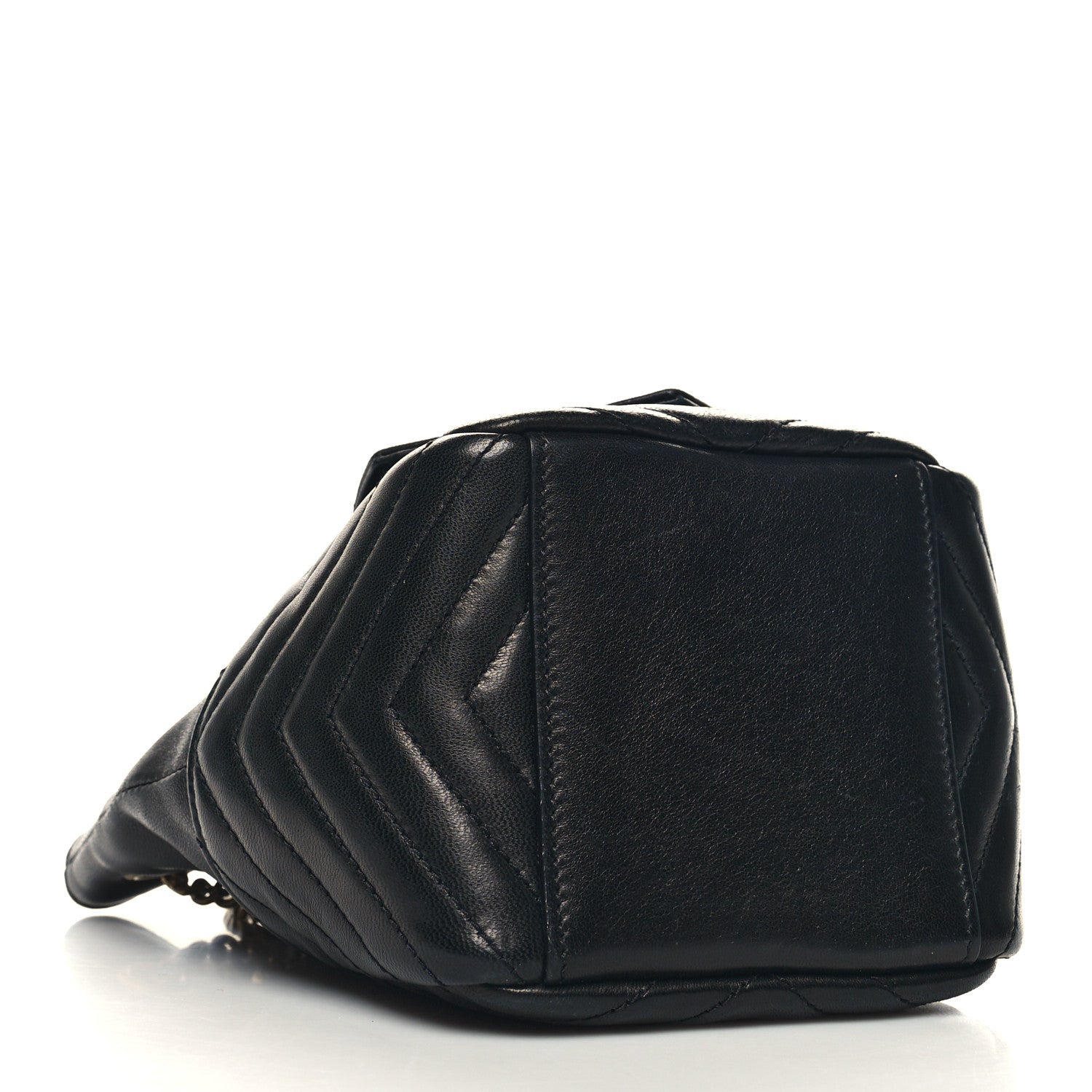 Saint Laurent Lambskin Matelasse Monogram Joe Nano Bucket Bag Black 4 of 11