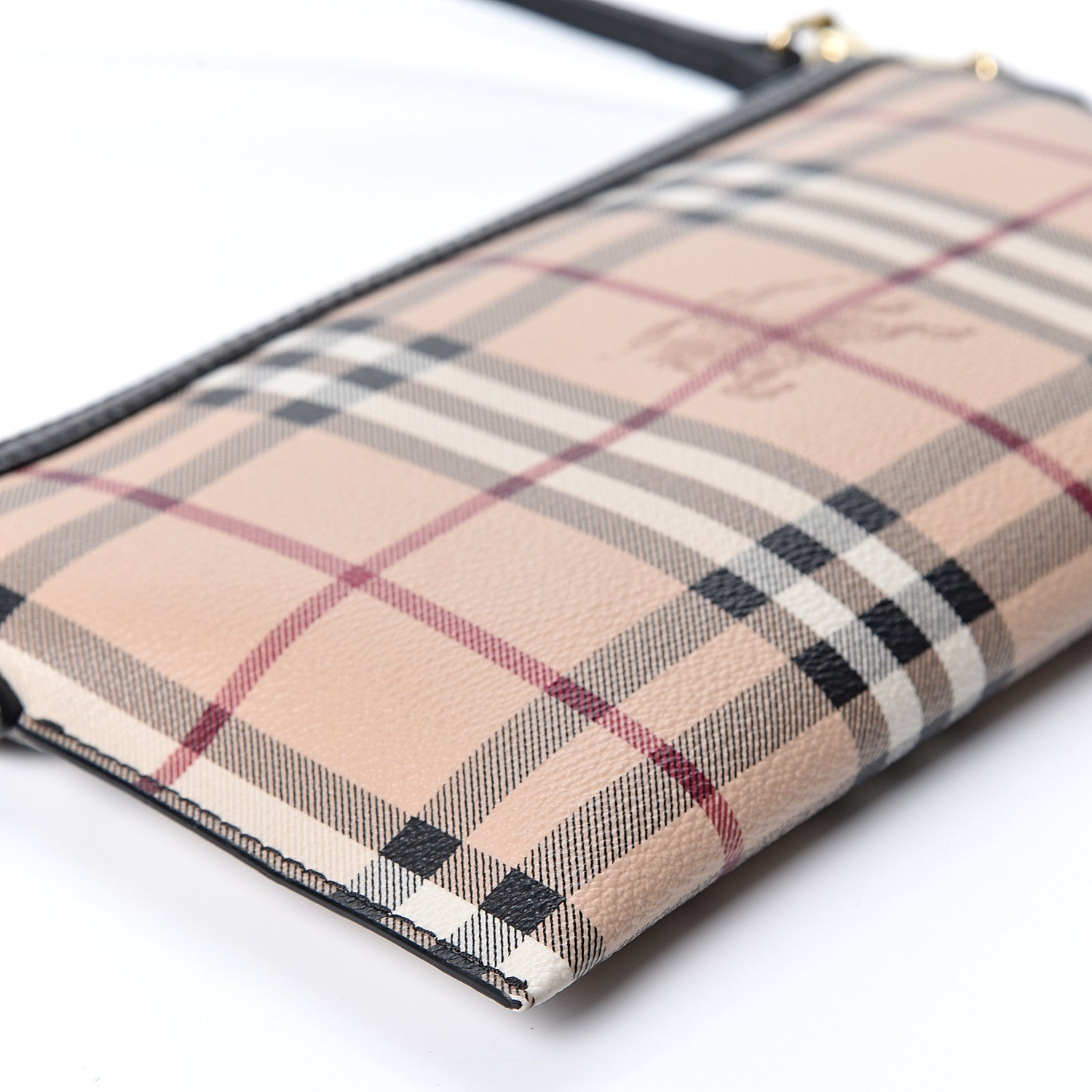 Burberry Haymarket Check Small Peyton Crossbody Clutch Bag Black 7 of 8