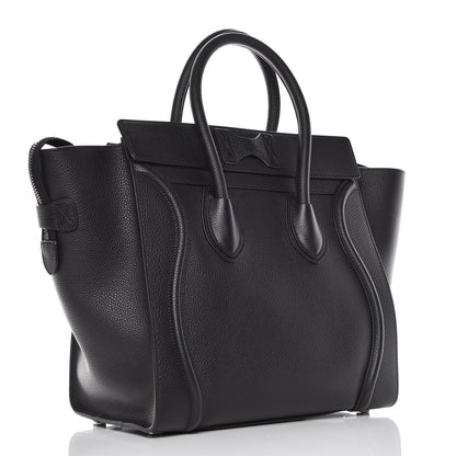 Celine Drummed Calfskin Mini Luggage Black 3 of 9