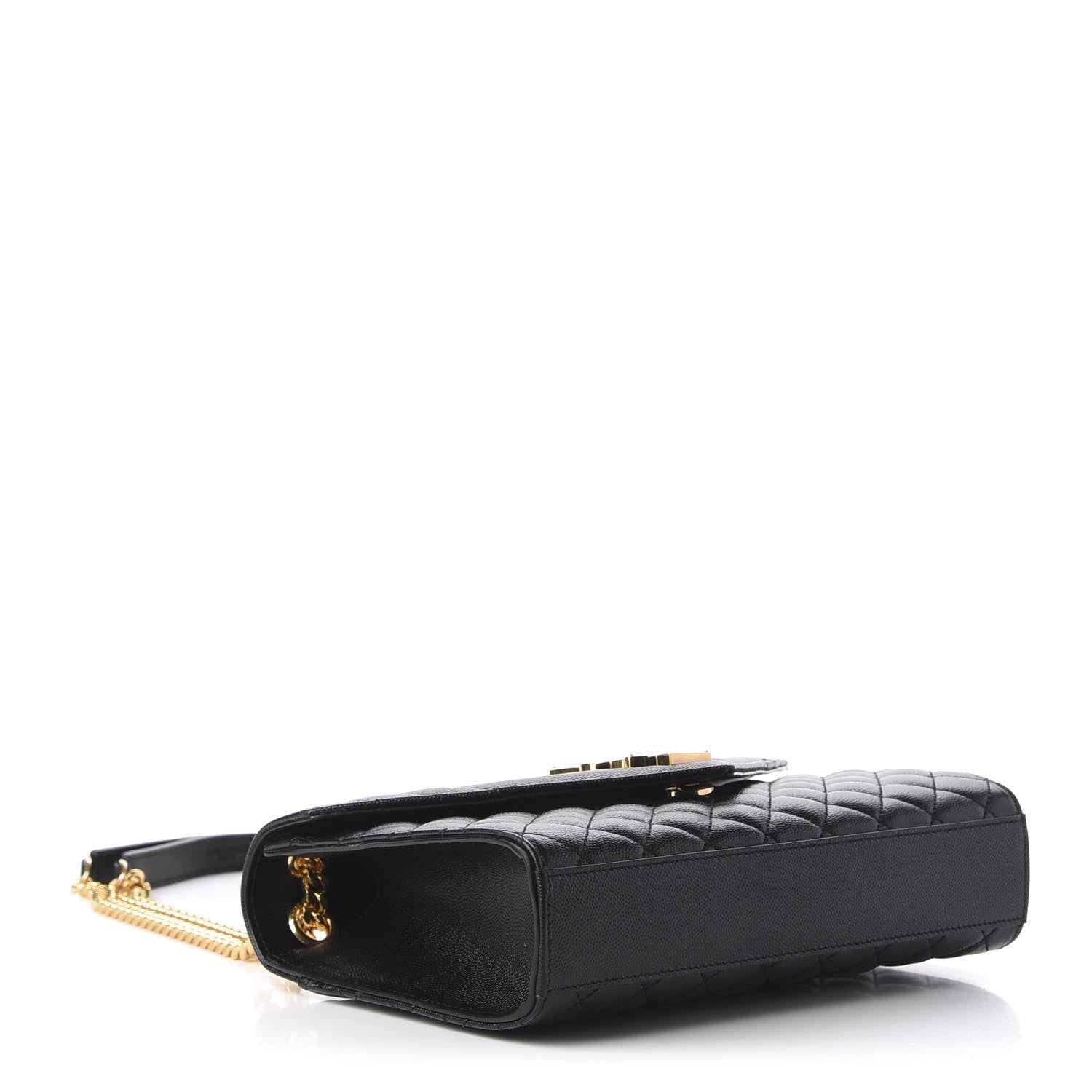 Saint Laurent Grain De Poudre Textured Mixed Matelasse Triquilt Medium Monogram Satchel Black 4 of 11