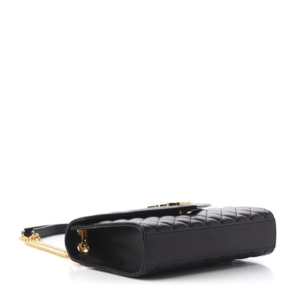 Saint Laurent Grain De Poudre Textured Mixed Matelasse Triquilt Medium Monogram Satchel Black 4 of 11