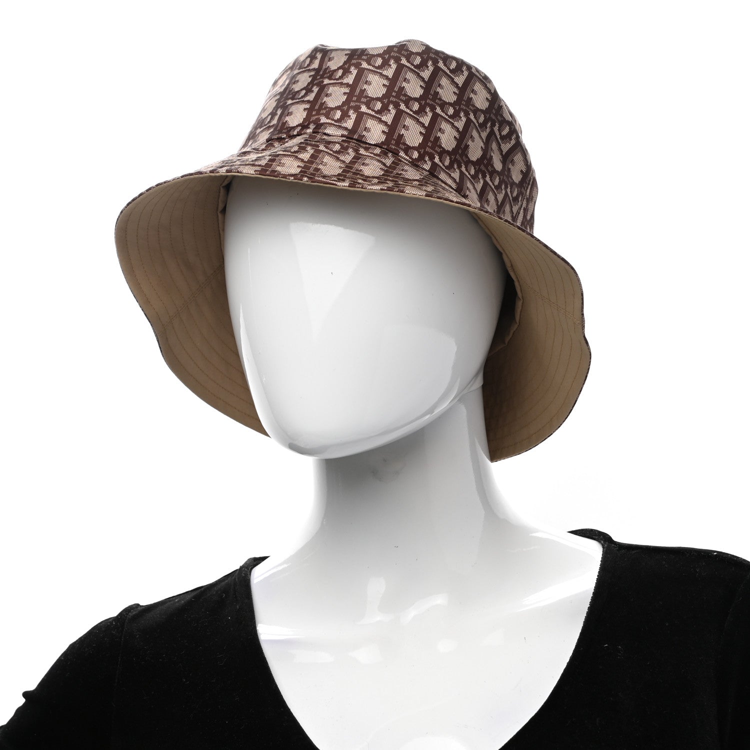 Christian Dior Oblique Reversible Teddy-D Brim Bucket Hat 57 Beige 2 of 15