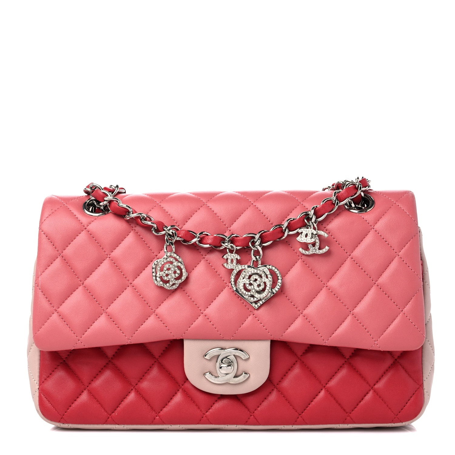 Chanel Lambskin Quilted Tri-Color Medium Valentine Charms Single Flap Pink 1 of 14