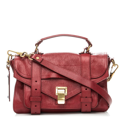 Proenza Schouler Lambskin Tiny PS1 Satchel Crimson 1 of 8