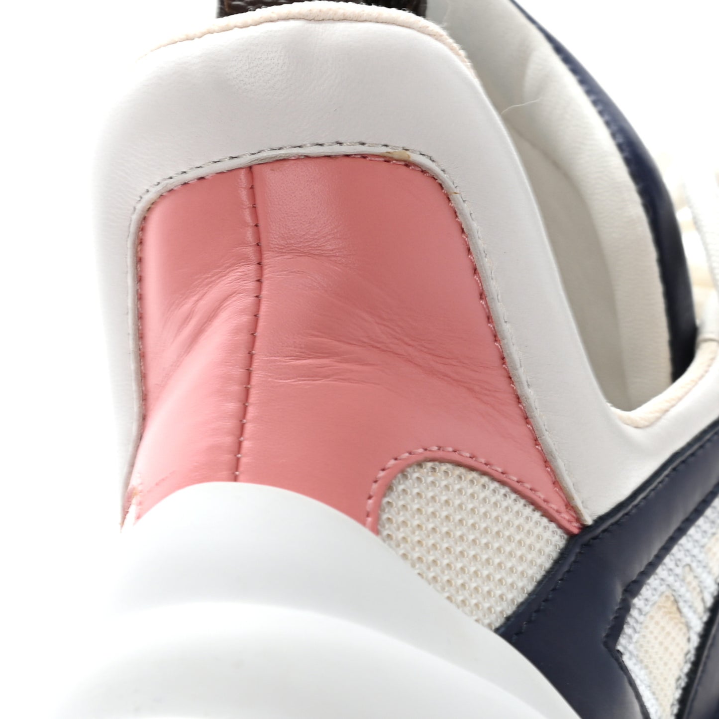 Calfskin Technical Nylon LV Archlight Sneaker 37 White Blue Pink