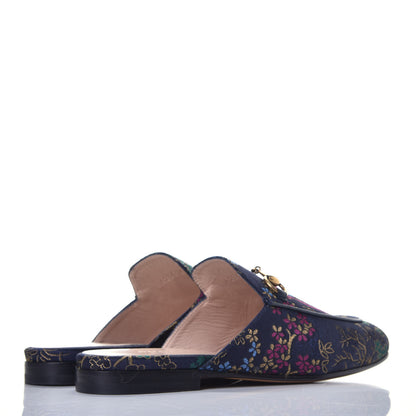 Gucci X DISNEY Jacquard Japanese Donald Duck Womens Princetown Slippers 35.5 Tide Multicolor Bordeaux 4 of 10