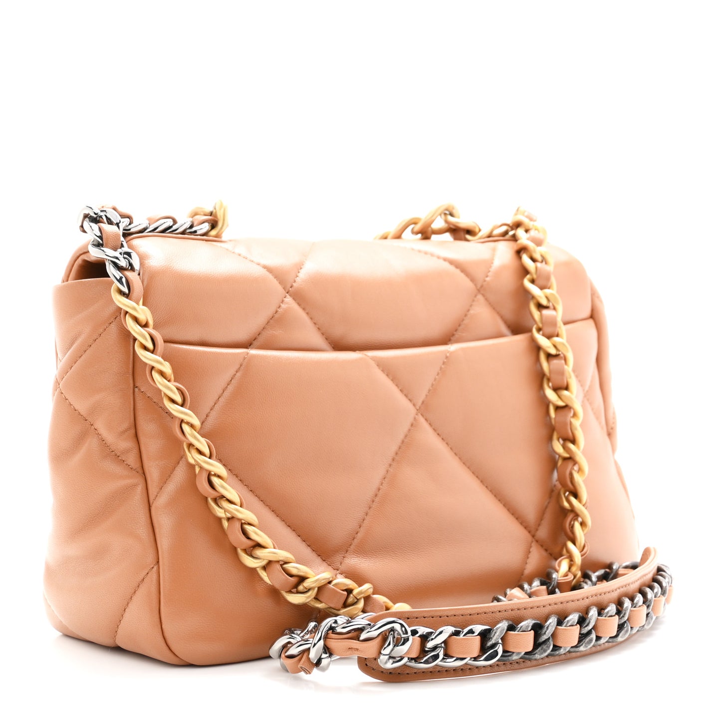 Lambskin Quilted Medium Chanel 19 Flap Brown