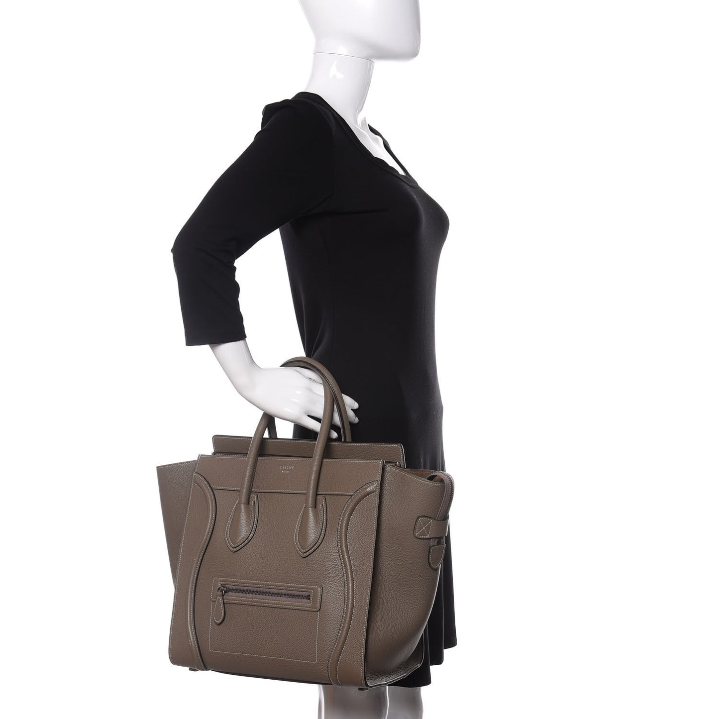 Drummed Calfskin Mini Luggage Souris