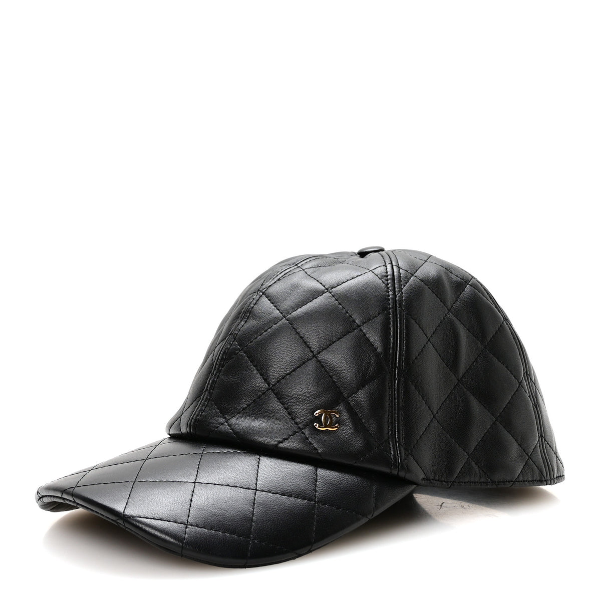 Chanel Lambskin Quilted CC Cap Hat Black 1 of 9