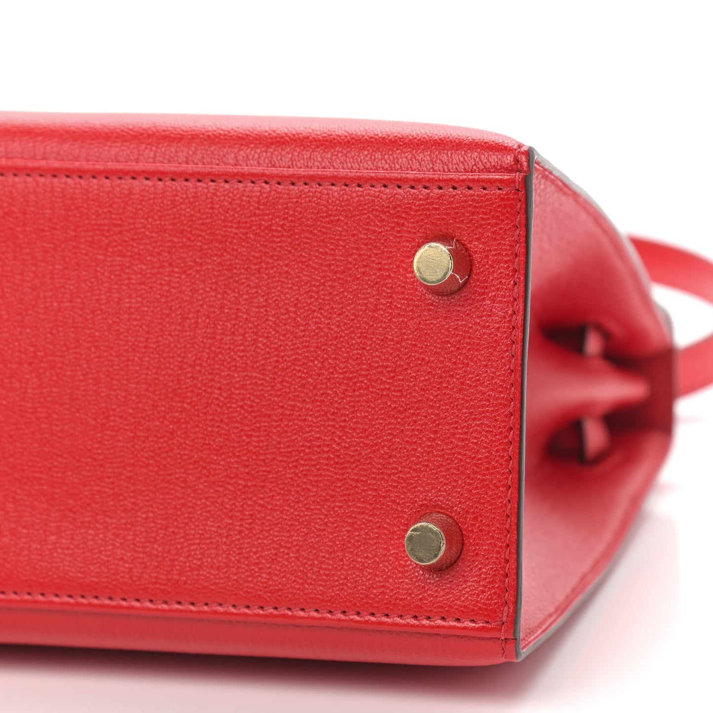 Chevre Mysore Horseshoe Kelly Sellier 25 Rouge De Coeur Gold