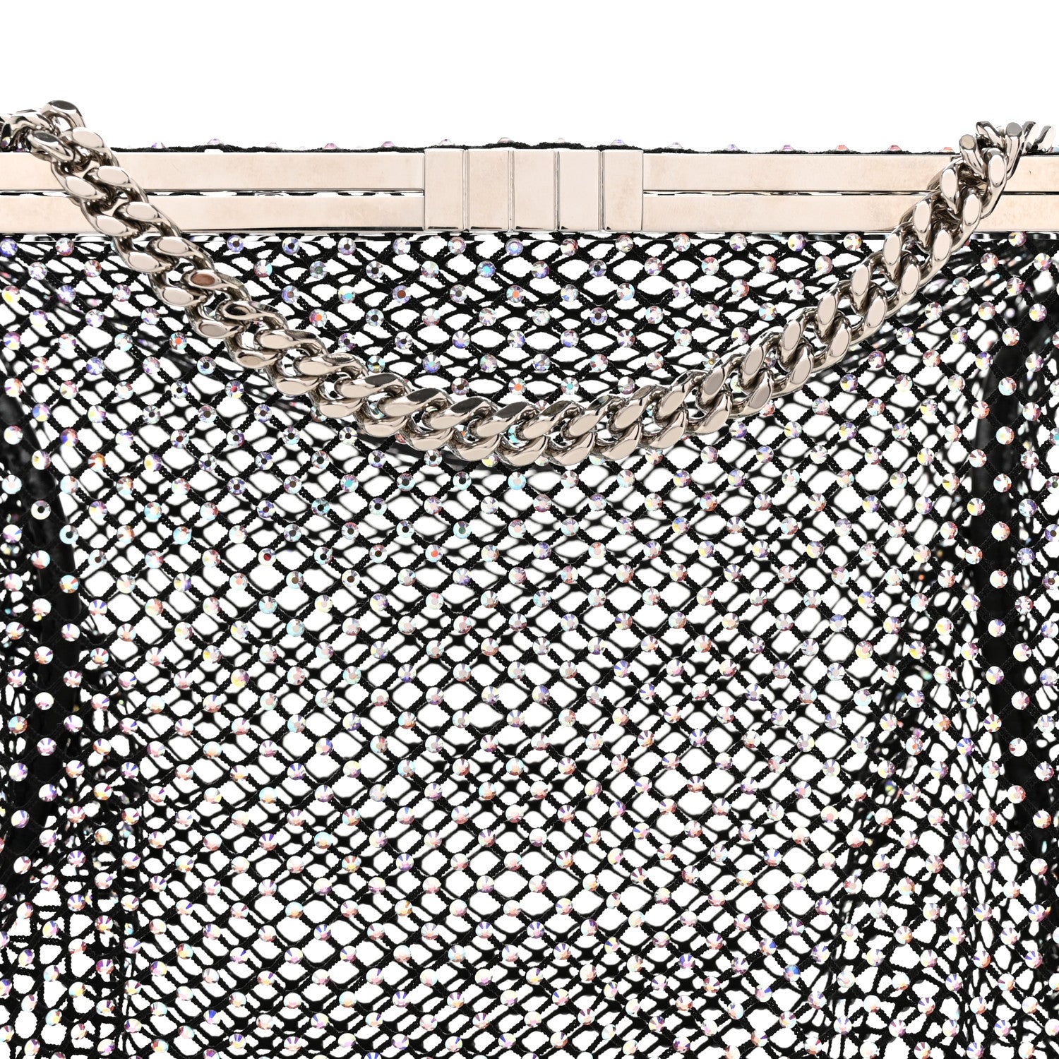 Saint Laurent Mesh Crystal Medium Fanny Shoulder Bag Black 8 of 10