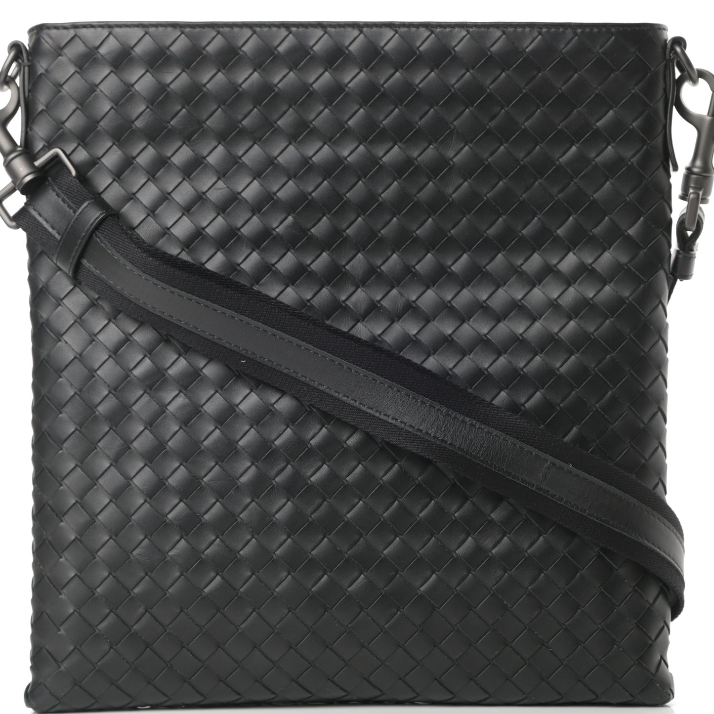 Nappa Intrecciato VN Crossbody Messenger Bag Black