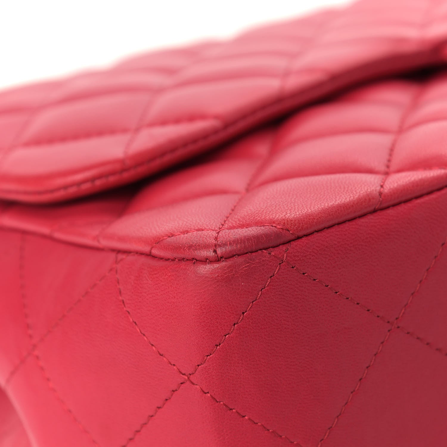 Chanel Lambskin Quilted Jumbo Single Flap Dark Pink 8 of 12
