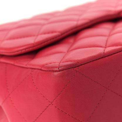 Chanel Lambskin Quilted Jumbo Single Flap Dark Pink 8 of 12