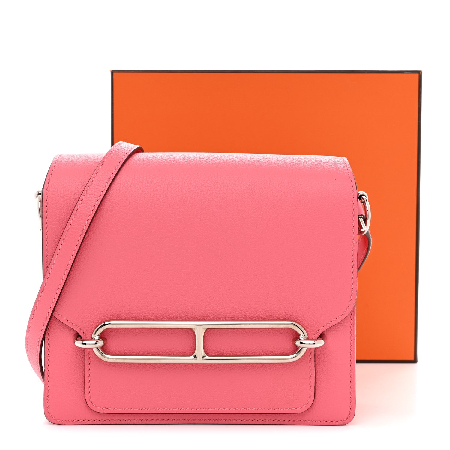 Hermes Evercolor Mini Sac Roulis Rose Azalee 11 of 11