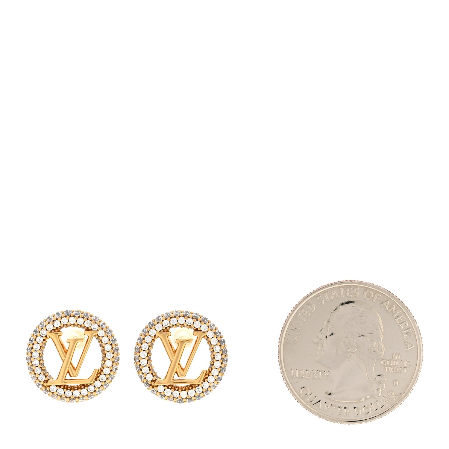 Louis Vuitton Metal Crystal Louise By Night Earrings Gold 2 of 4
