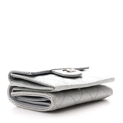 Chanel Caviar Quilted Double Flap Wallet Silver 4 of 8