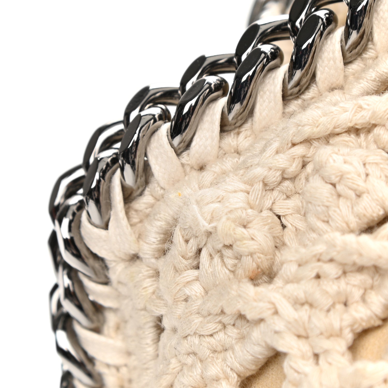 Stella McCartney Cotton Crochet Falabella Ajouree Tote Bag White 10 of 11