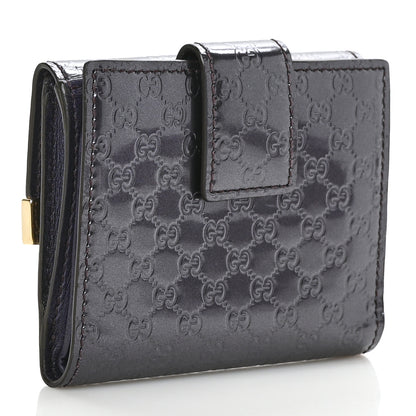 Gucci Shine Guccissima French Flap Trademark Wallet Melanzana 3 of 8