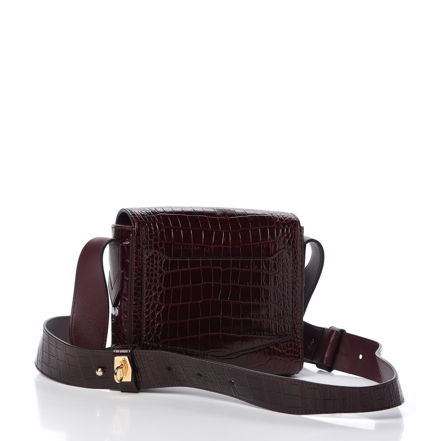 Givenchy Calfskin Crocodile Embossed Small Eden Burgundy 3 of 9