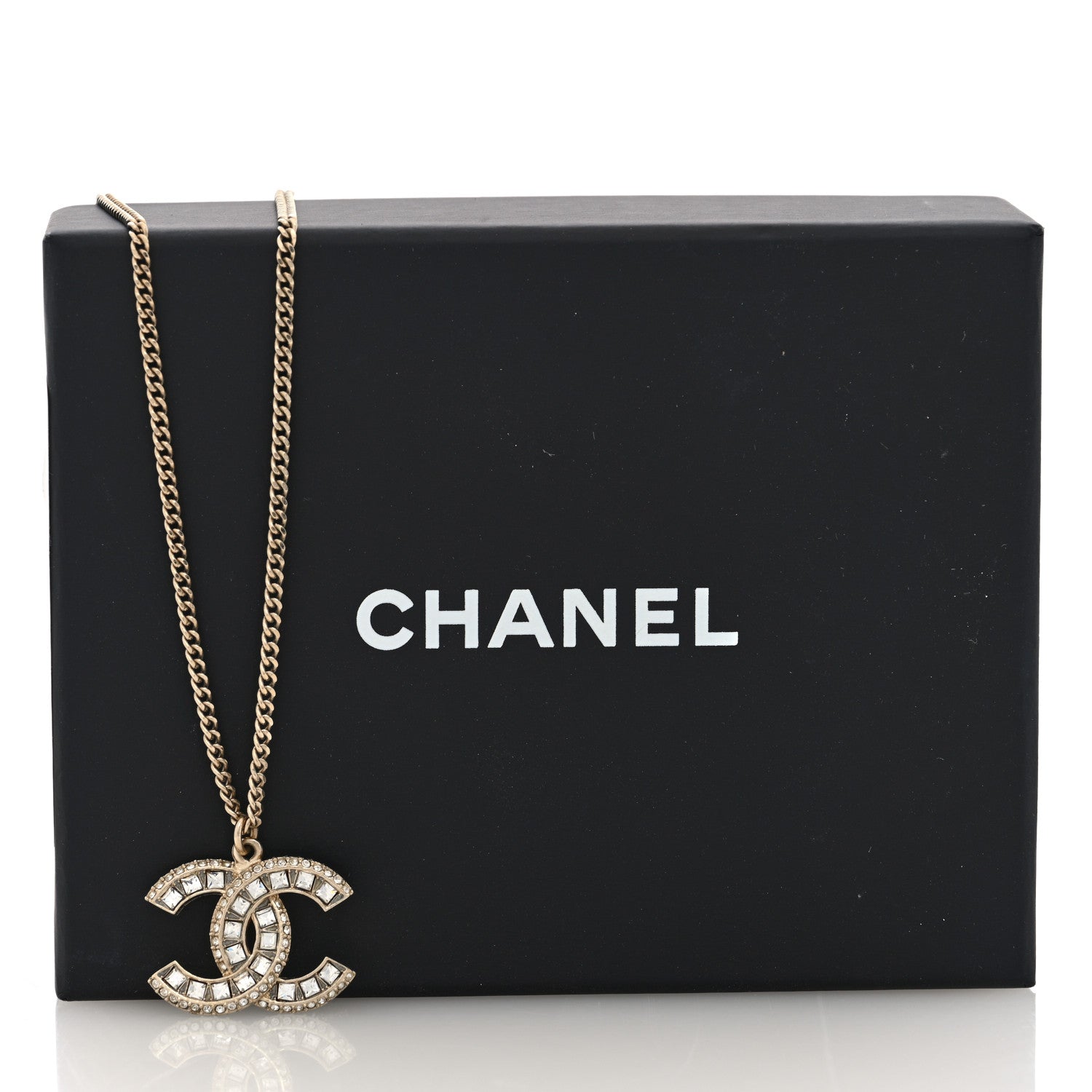 Chanel Crystal CC Necklace Gold 5 of 5