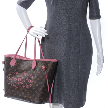 Louis Vuitton Monogram Articles de Voyage Ikat Neverfull MM Rose Velours 2 of 7