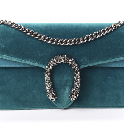 Gucci Velvet Super Mini Dionysus Shoulder Bag Pavone Cyan 11 of 11