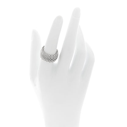 Tiffany Sterling Silver Somerset Mesh Ring 53 6.5 2 of 5