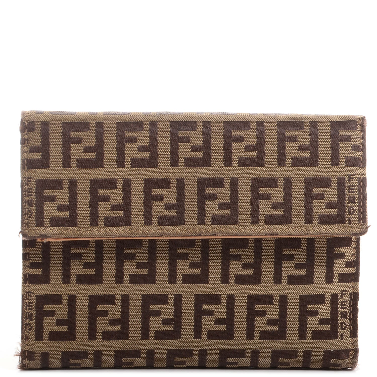Fendi Zucchino Compact Wallet Tobacco 1 of 7