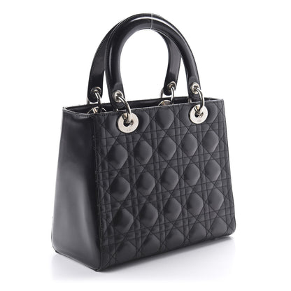 Christian Dior Lambskin Cannage Medium Lady Dior Black 3 of 11