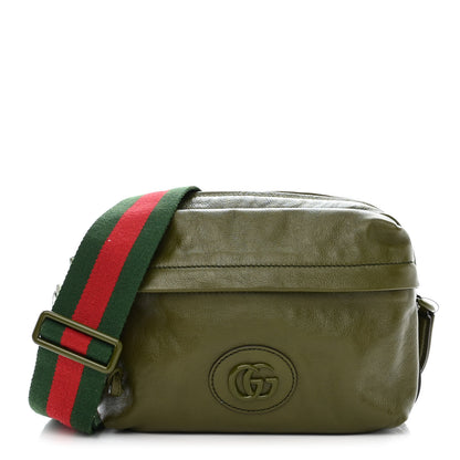 Gucci Piuma Lux Energy Web Monochrome Double G Crossbody Bag Military Wood 1 of 10