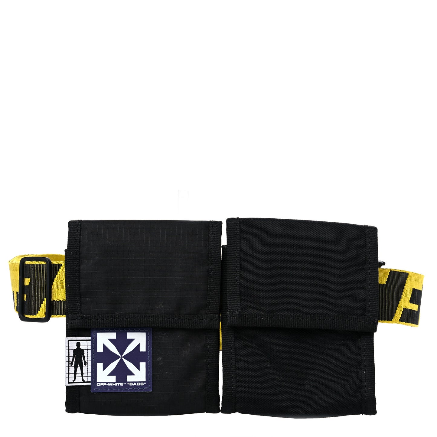 Nylon Two Pocket Belt Bag Black