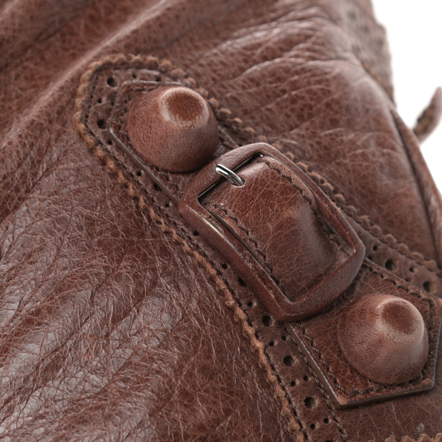 Agneau Giant Brogues Hardware Office Tote Chocolate Brown