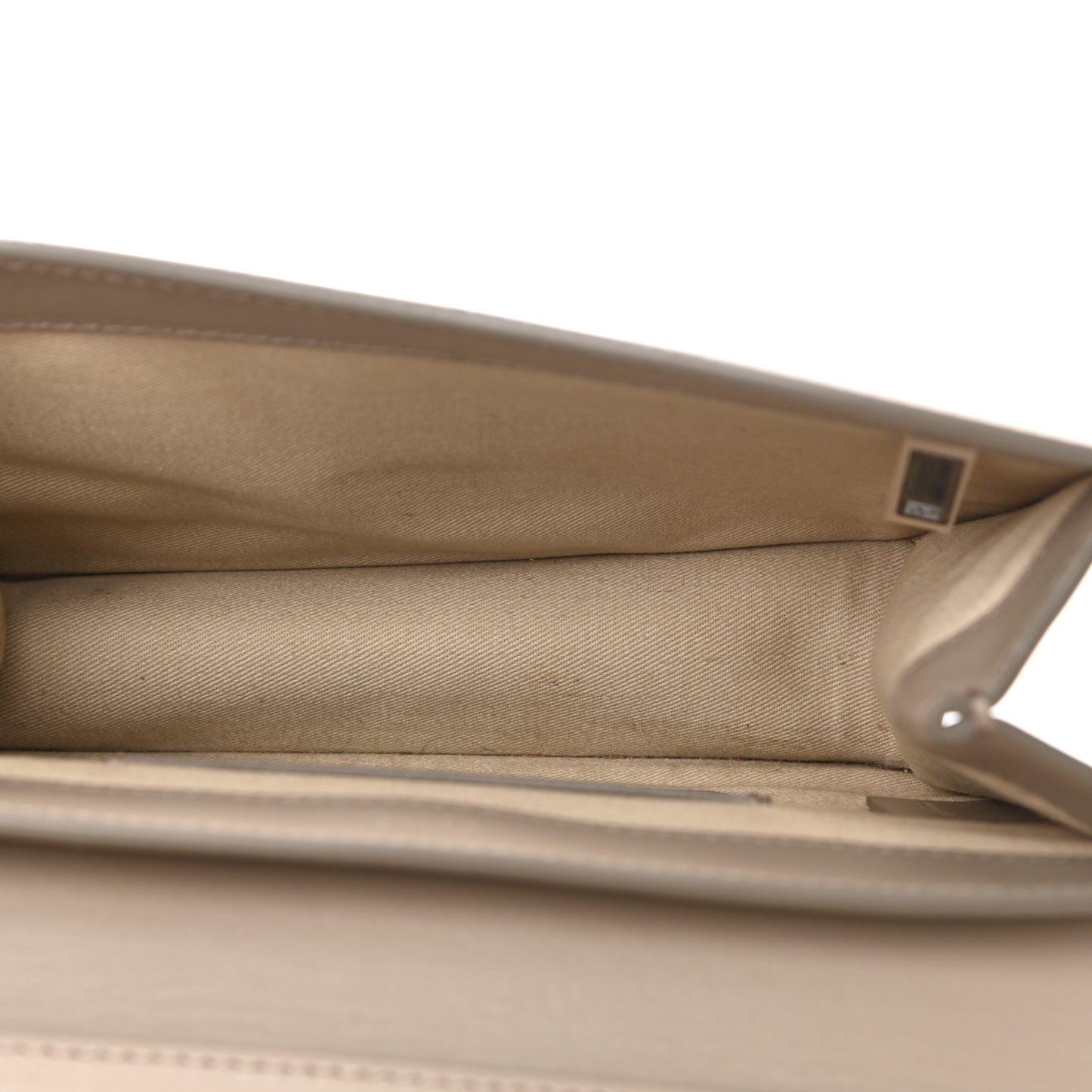 Calfskin Suede C Clutch With Chain Motty Grey