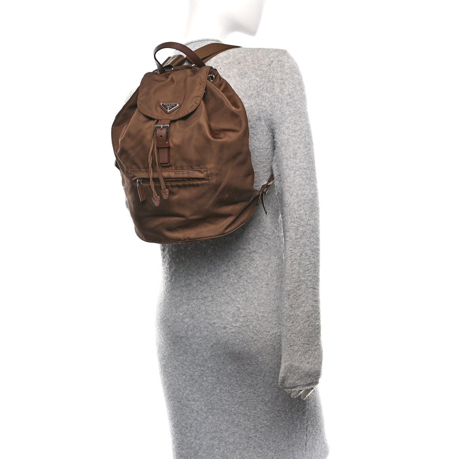 Prada Nylon Vela Medium Cinch Backpack Corinto 2 of 13