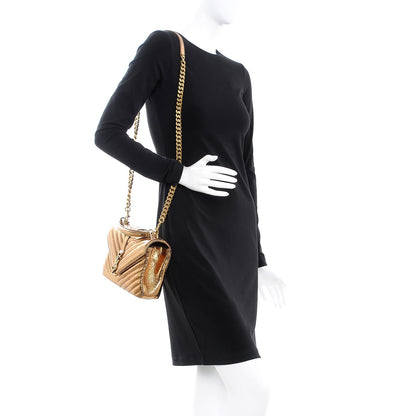 Saint Laurent Metallic Cracked Calfskin Matelasse Monogram Medium College Bag Copper 2 of 7