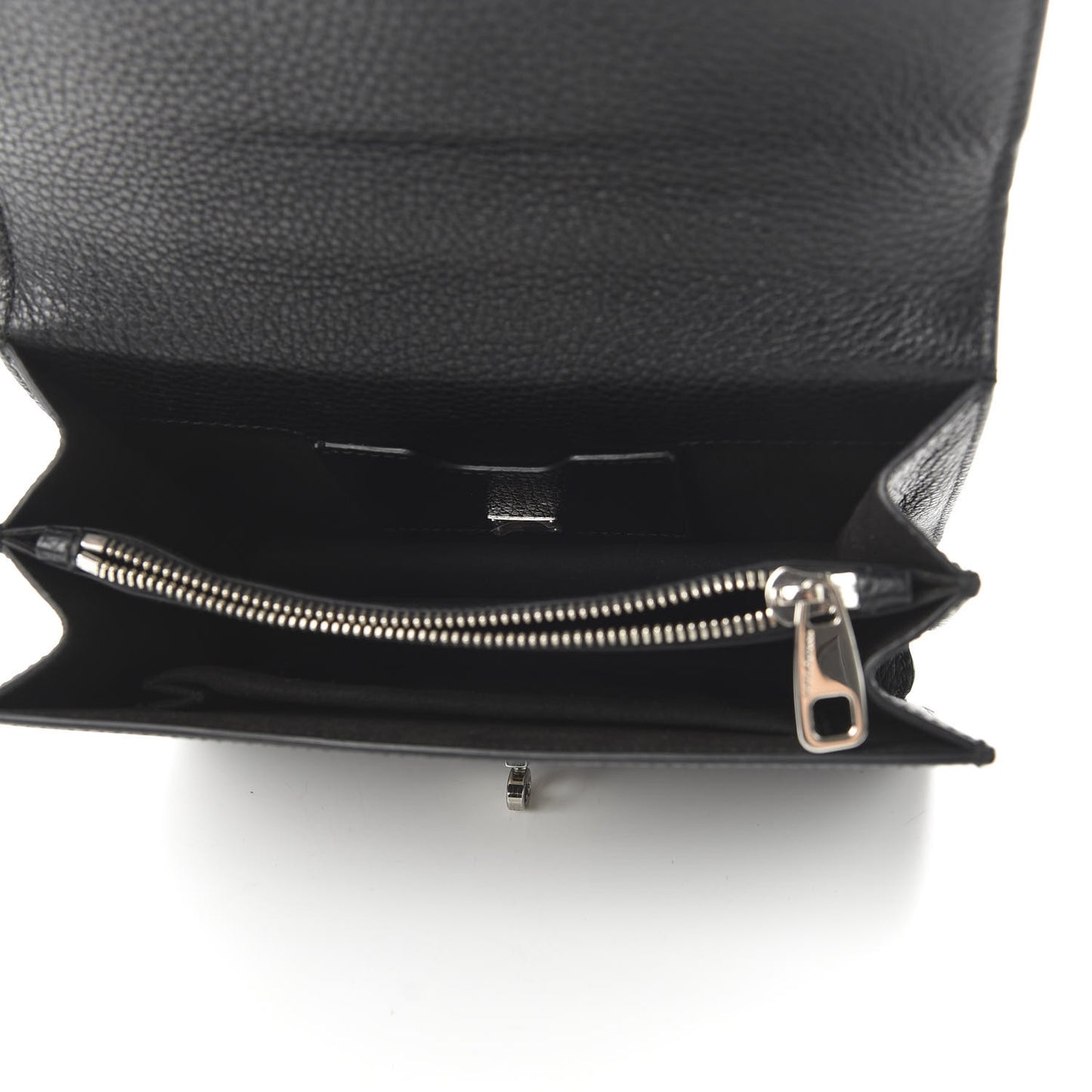 Grained Calfskin Rosalia Shoulder Bag Black