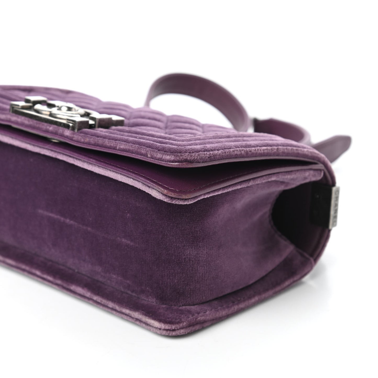 Velvet Quilted Small Boy Flap Purple