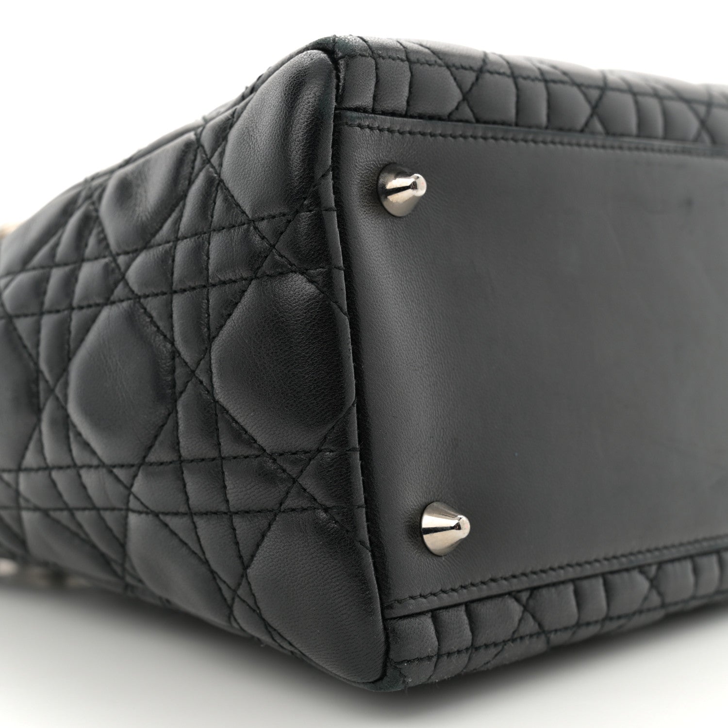 Christian Dior Lambskin Cannage Medium Lady Dior Black 9 of 11