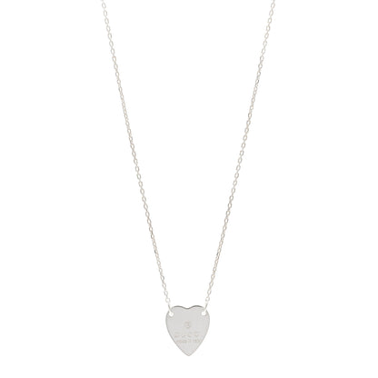 Gucci Sterling Silver Trademark Heart Pendant Necklace 1 of 4