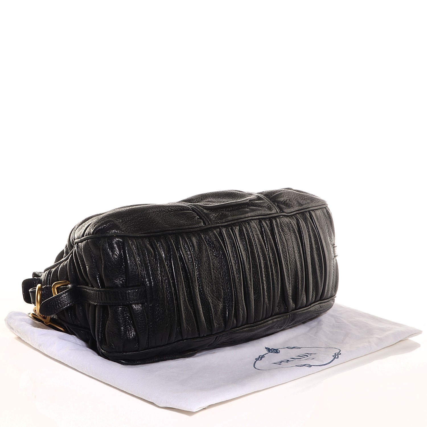 Prada Cervo Gaufre Satchel Nero Black 4 of 12