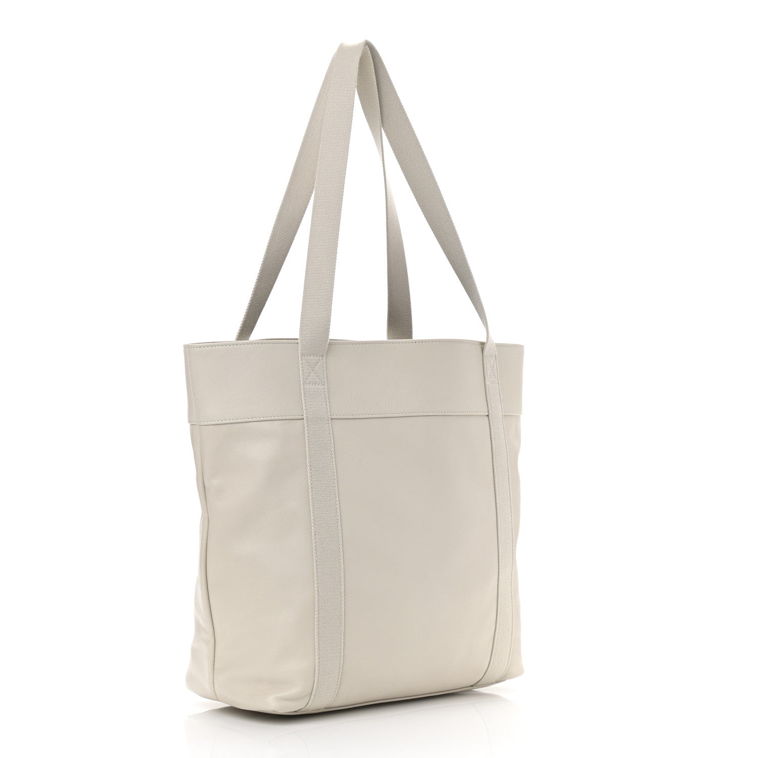 Saint Laurent Calfskin Small Daily Cabas Shopping Tote White 3 of 10