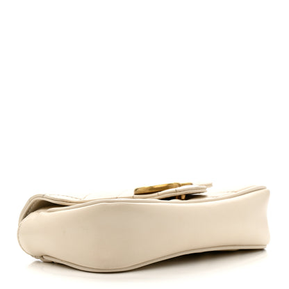 Gucci Calfskin Matelasse Super Mini GG Marmont Shoulder Bag White 4 of 13