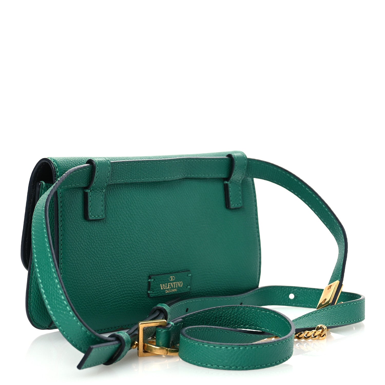 Valentino Garavani Grainy Calfskin VSling Belt Bag English Green 3 of 15